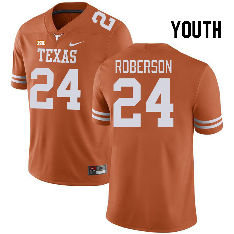 Youth #24 Warren Roberson Texas Longhorns College Football Jerseys Stitched Sale-Black